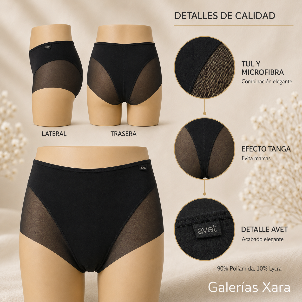 Braguita Midi Avet 32188 De Microfibra | Efecto Tanga Invisible - Imagen 2